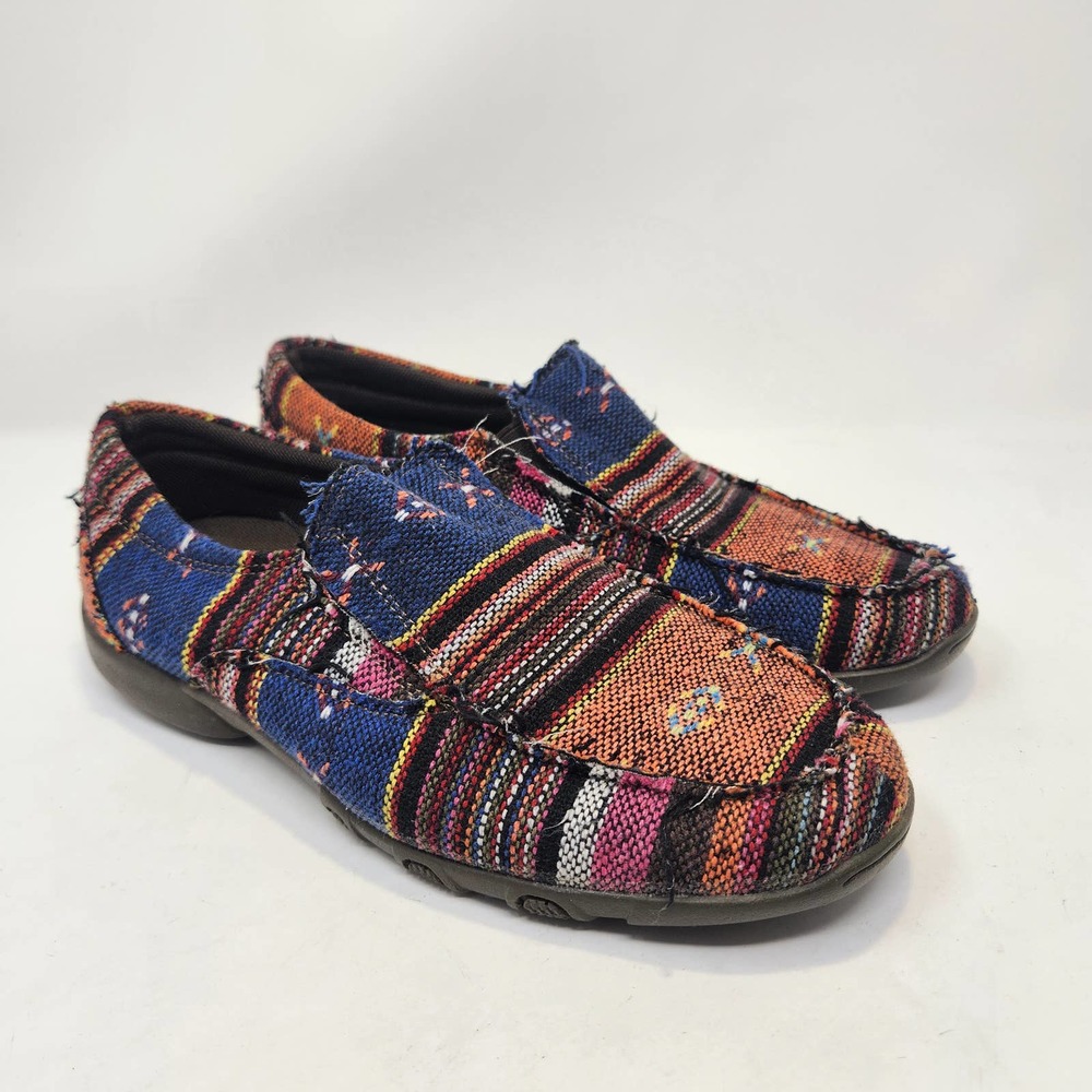 Roper Womens Woven Textile Slip On Flats Shoes Loafers Size 7.5 Southwestern
